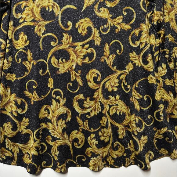 Susan Graver Printed Lurex Sweater Knit Top Women's A370895 Sz 2X Dressy Party - Picture 8 of 10